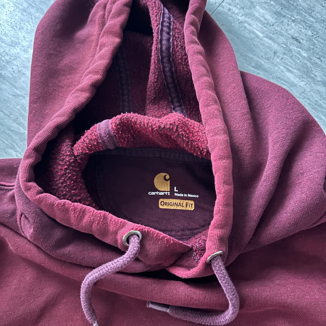 Carhartt 오리지널핏 후드티 (와인 컬러 / L 사이즈) 상품이미지3