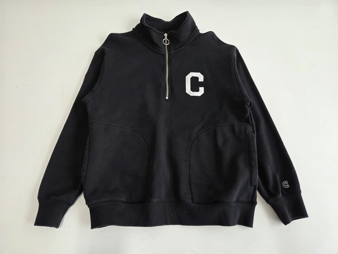 커버낫 반집업 맨투맨 블랙 M 상품이미지1