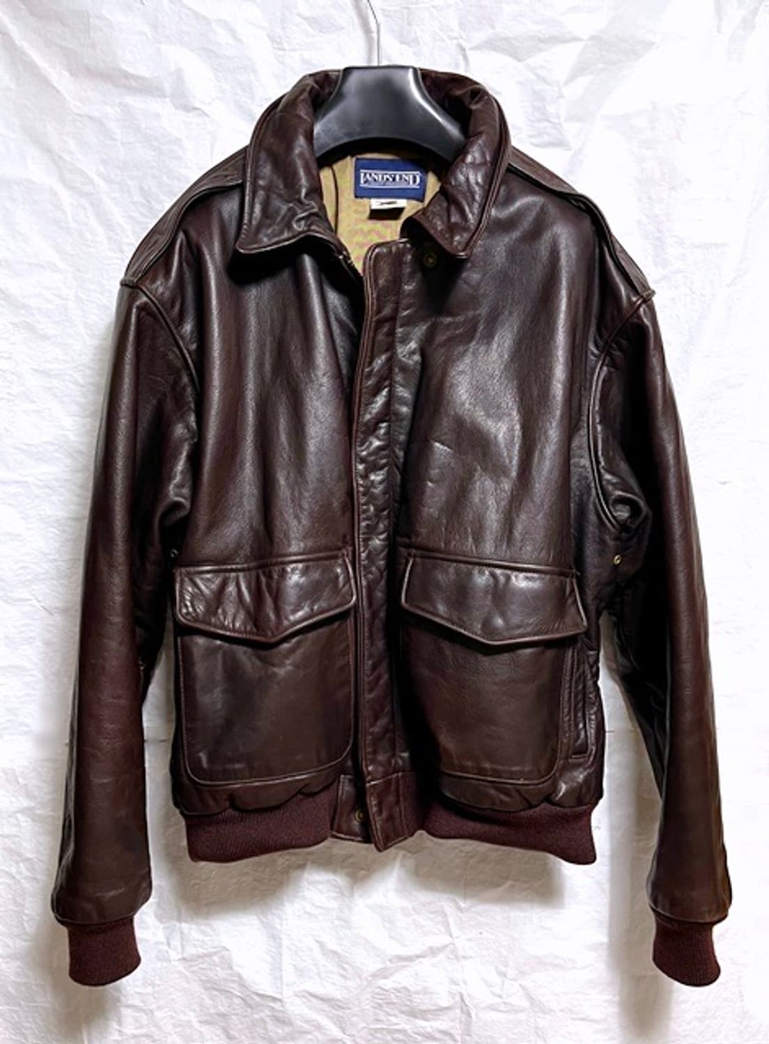 made in usa  lands end A-2 가죽 플라이트 자켓 L 상품이미지1