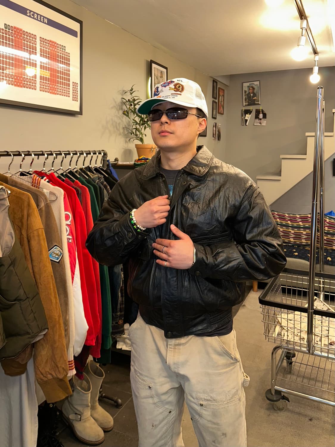 90’s Play Boy genuine leather bomber JK 상품이미지3