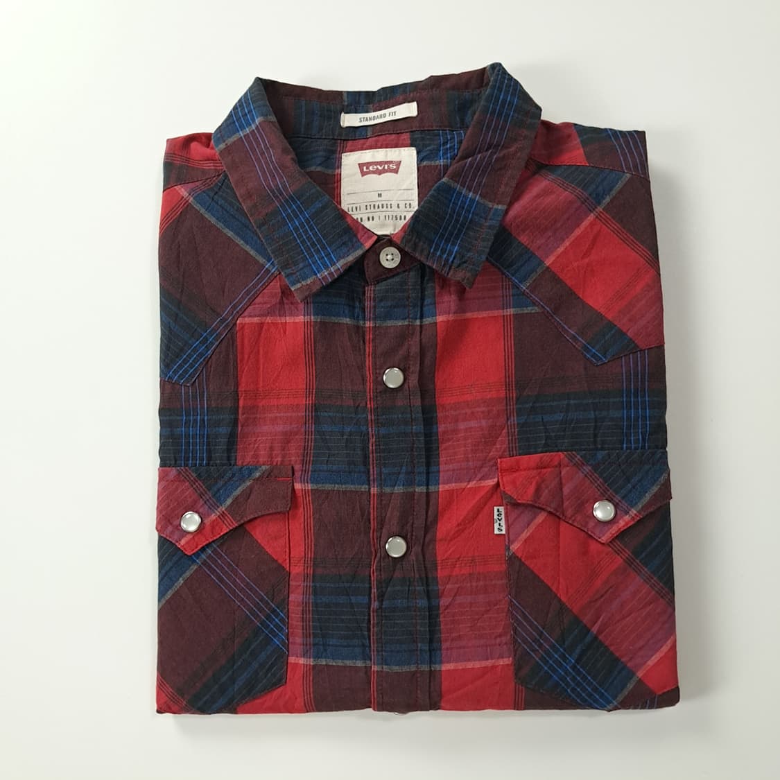 CK431 M 리바이스 화이트탭 웨스턴스냅 체크 셔츠 남방 상품이미지7