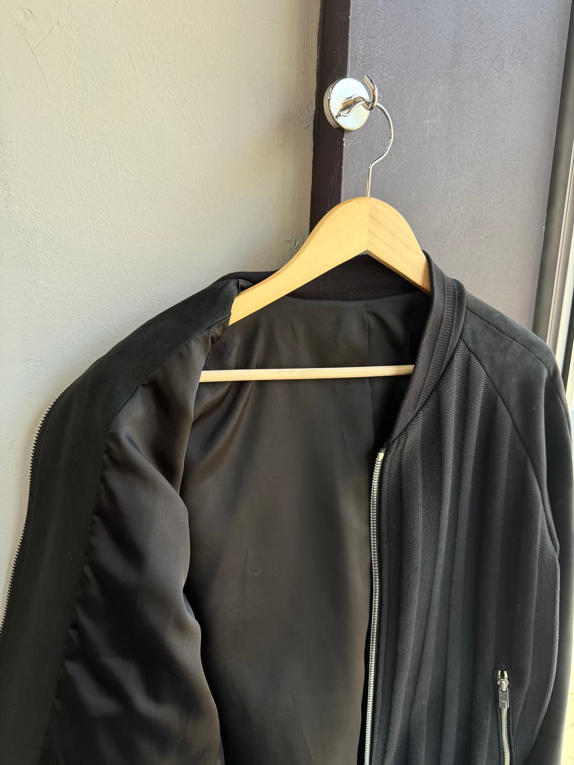 100/ 시스템옴므 스웨이드 블렌딩 골지 니트 집업 상품이미지5