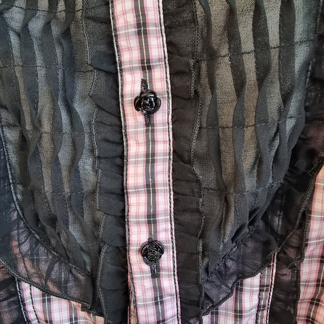 블랙핑크 체크 레이스 코르셋 원피스 상품이미지3