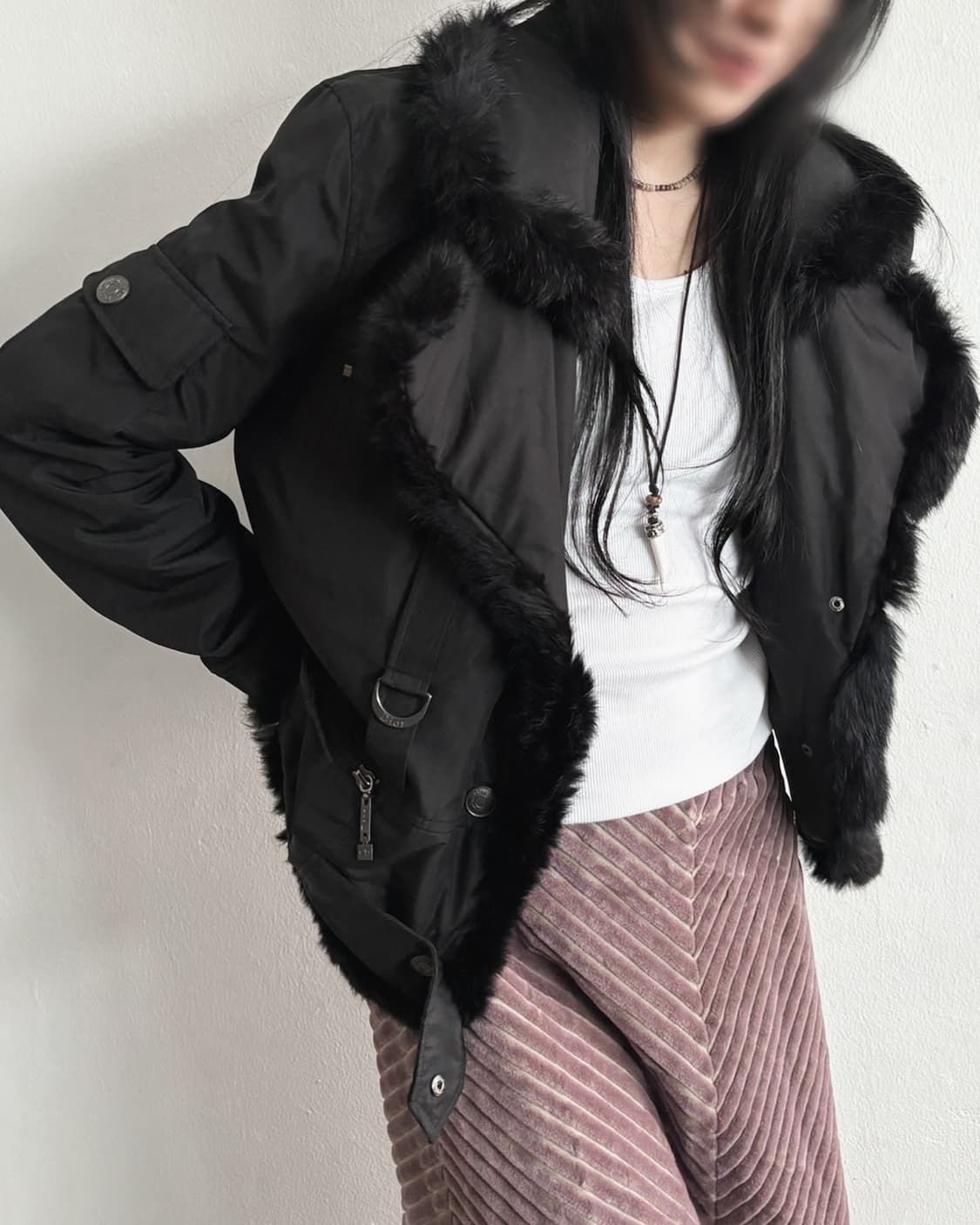 디올 asymmetric 하이넥 드레이프 나일론 자켓 상품이미지2