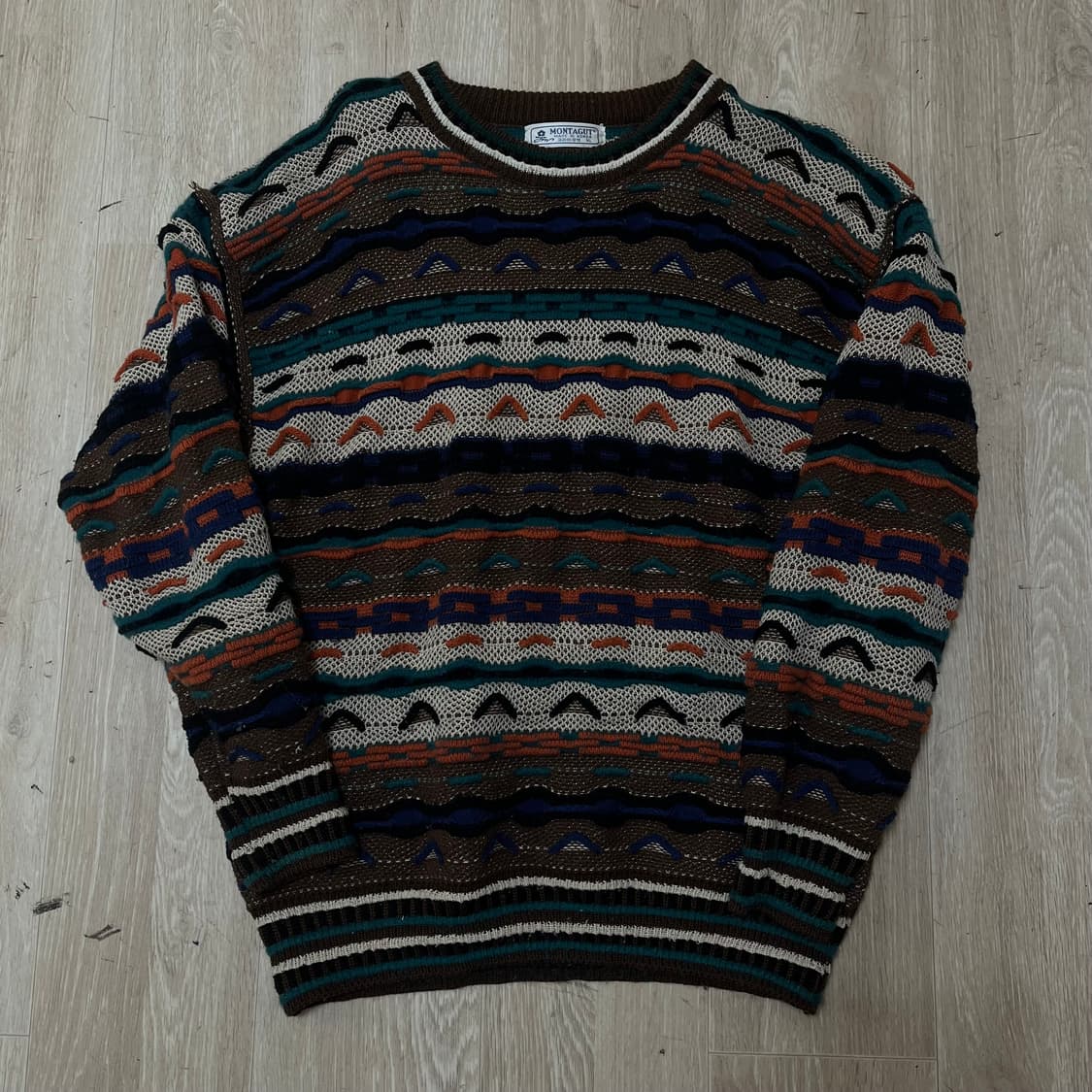 MONTGUT 빈티지 아메카지 라운드 니트 XL/105 상품이미지1