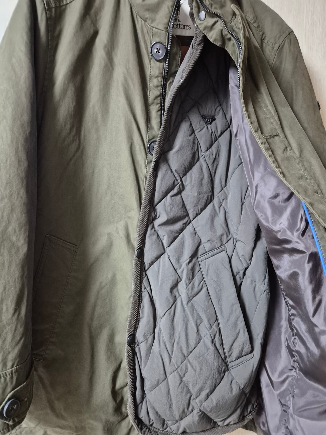 (21년) 새제품 헨리코튼 싱글코트 구스다운  카키 야상 점퍼 상품이미지9