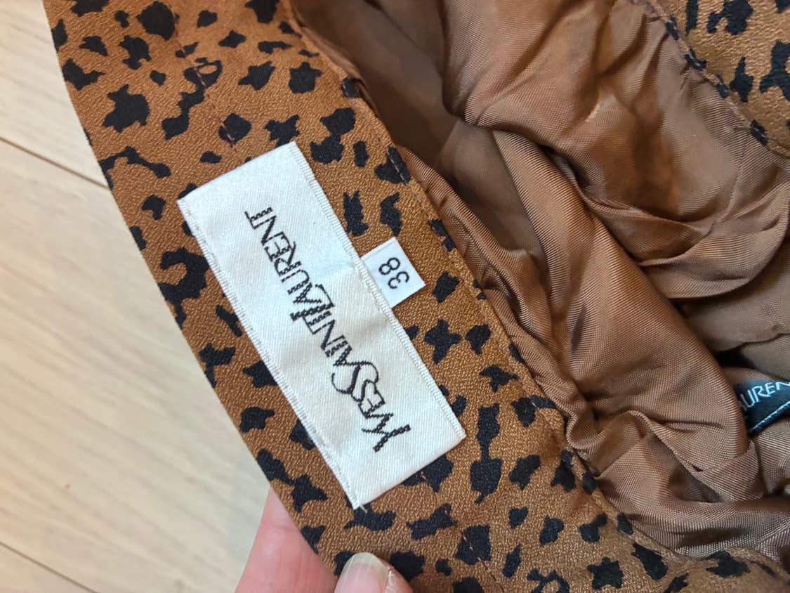 입생로랑 ysl 90년대 빈티지 호피 미디 스커트 상품이미지2