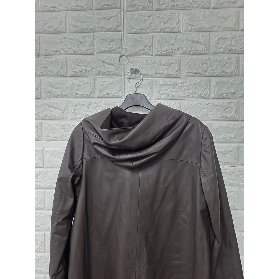 택포// 양가죽 캐시미어100 후드 코트 L 상품이미지3