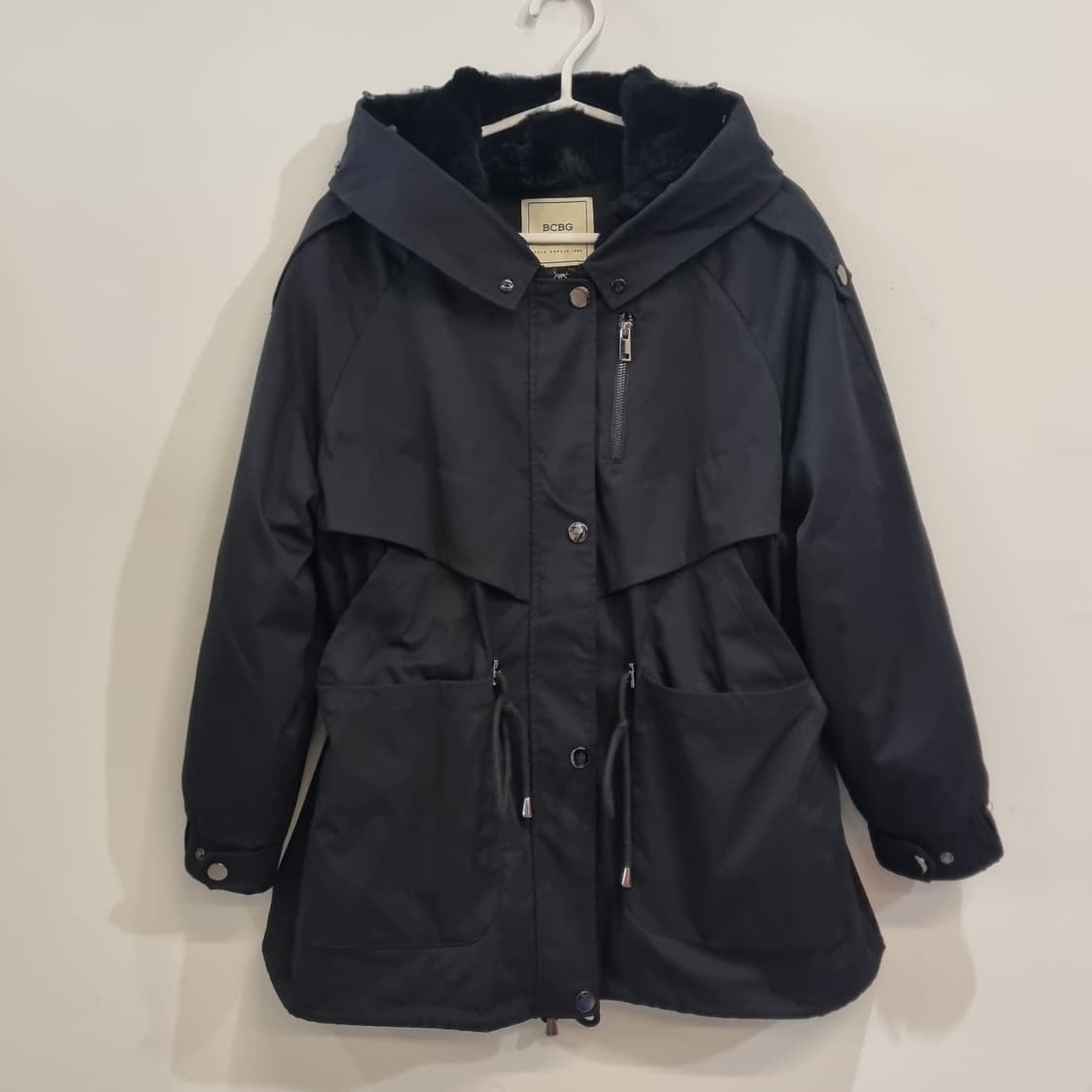 BCBG 블랙 후드 코트 점퍼 상품이미지2