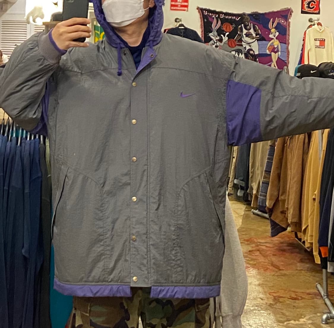 90s USA NIKE 빅스우시 후드 패딩점퍼 상품이미지3