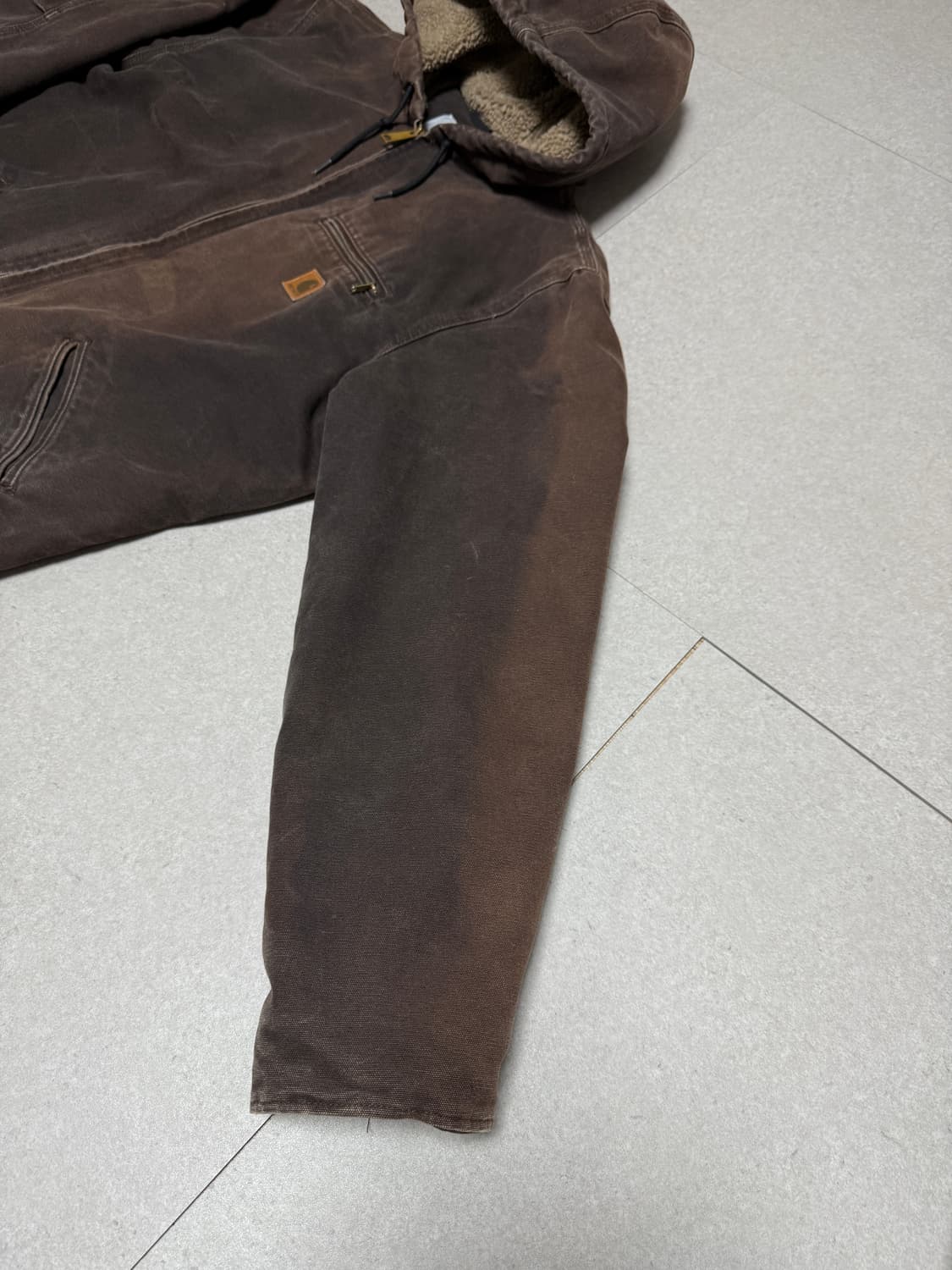 OG 칼하트 j141 라지 디트로이트 시에라자켓 다크브라운 상품이미지3