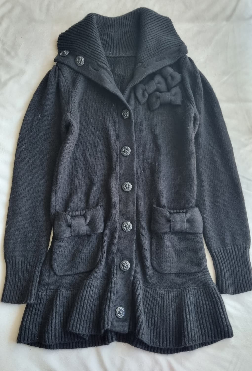 빈티지 모리걸 하구미 갸루 블랙 니트 상품이미지1