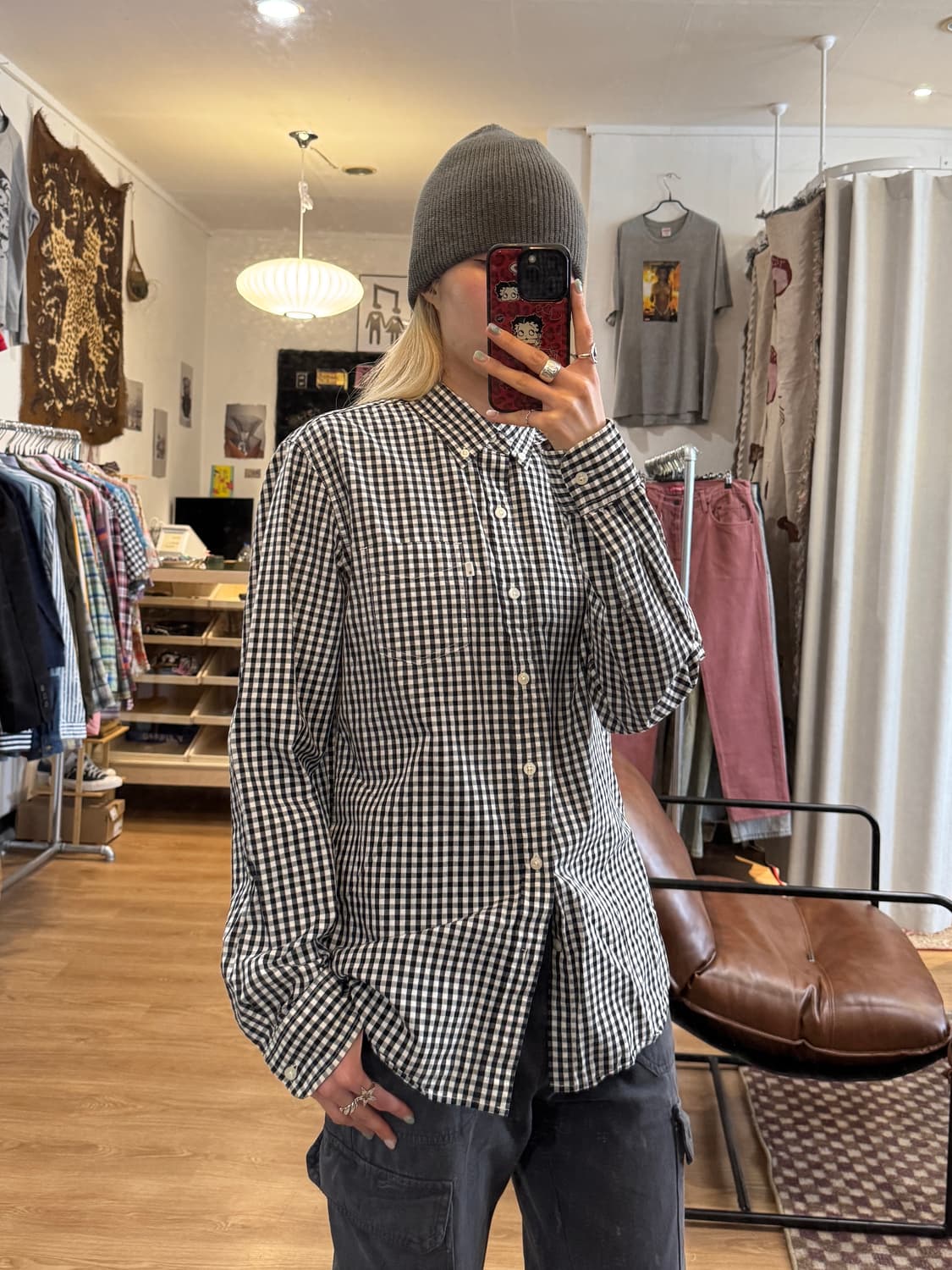 LEVIS 리바이스 블랙앤화이트 체크 셔츠 상품이미지2