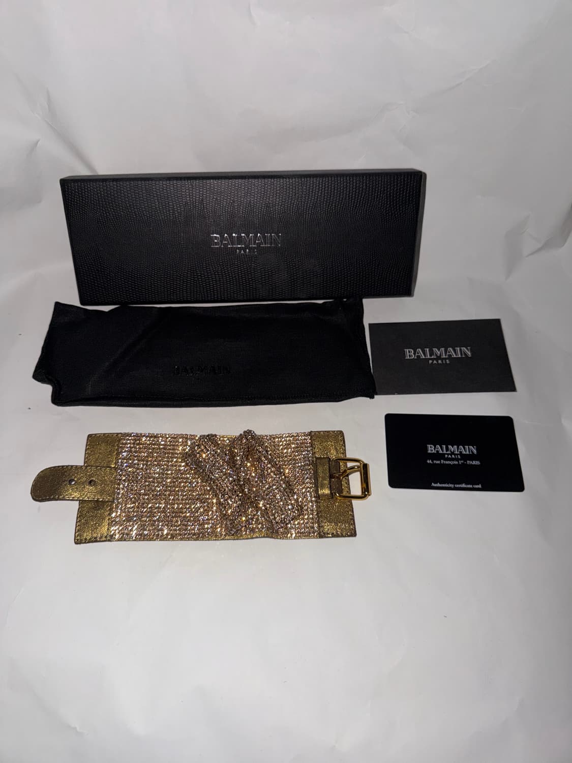 Balmain 11aw 데카르넹 아카이브 골드 레더 브레이슬릿 상품이미지1