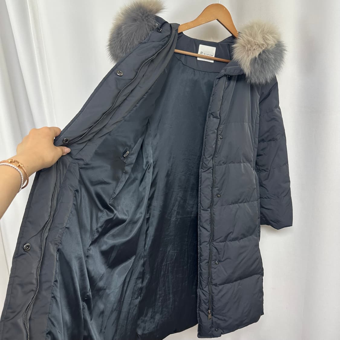 잇미샤 여자 폭스퍼 후드 롱패딩 44-66 상품이미지8