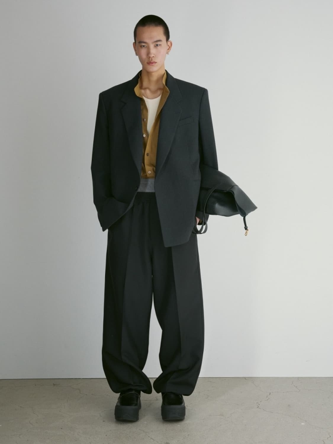 [할인] 렉토 24FW 베르디 오버사이즈 더블 자켓 차콜그레이 상품이미지2