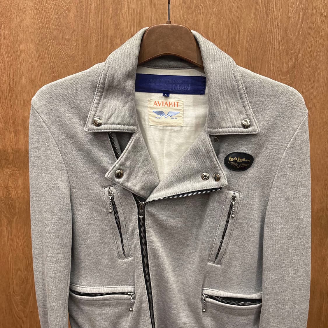 꼼데가르송 맨 스웨트 라이더 자켓 지퍼 포켓 레더 버클 디테일 그레이 상품이미지4