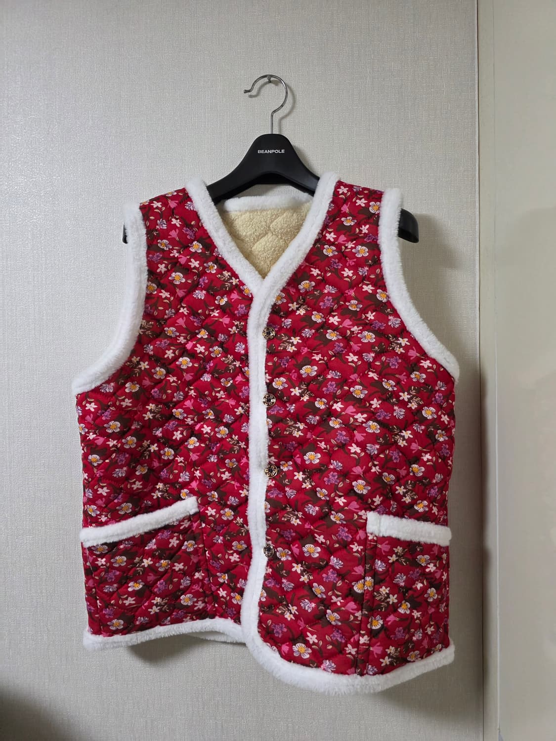 새상품) 꽃무늬 누빔 할머니 김장조끼 상품이미지1