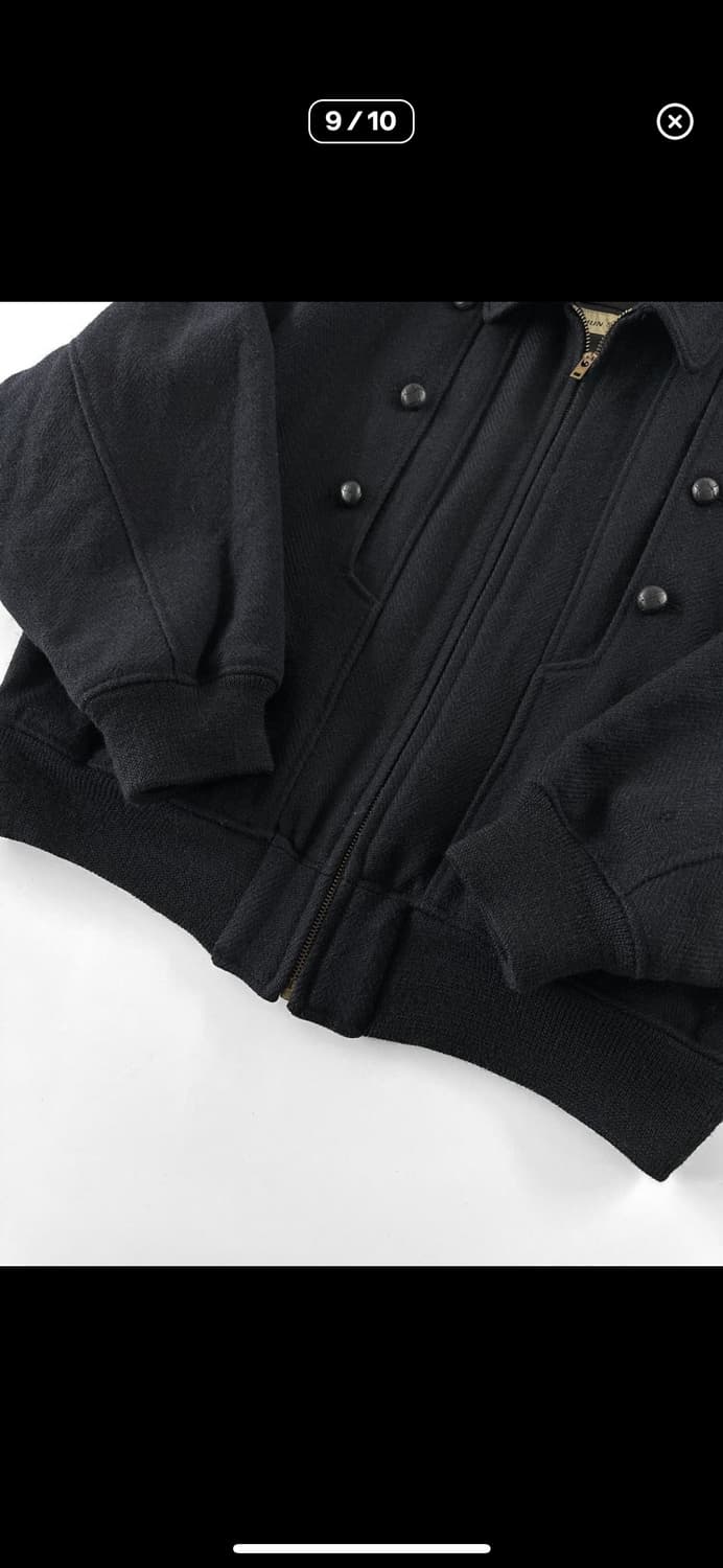 80-90‘s GRASS 헤링본 울 봄버 자켓 블루종 상품이미지9