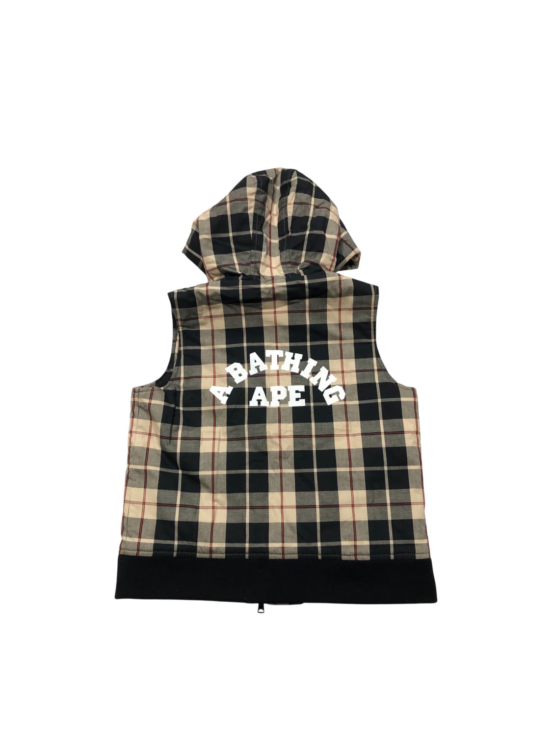 정품 베이프 너드체크 누빔 조끼 후드패딩(44) 상품이미지3