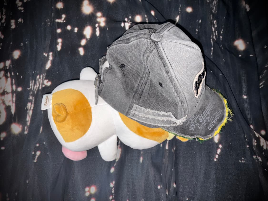 핑크 그레이 y2k 캡모자 볼캡 데미지 레터링 상품이미지6