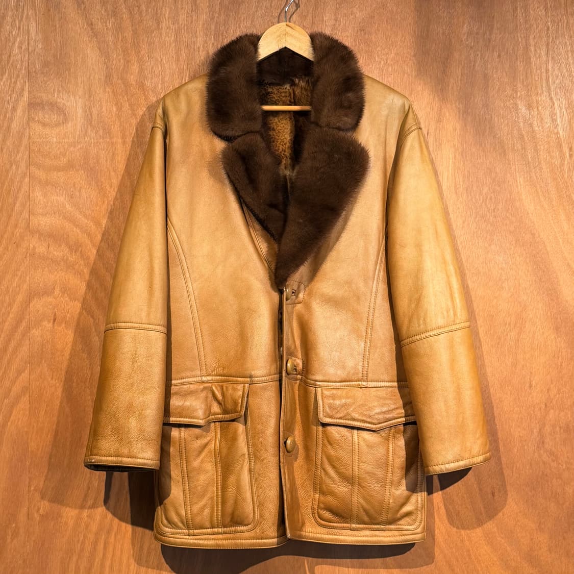 라펠로 오리지널 양가죽 양털 밍크 무스탕 코트 L 상품이미지1