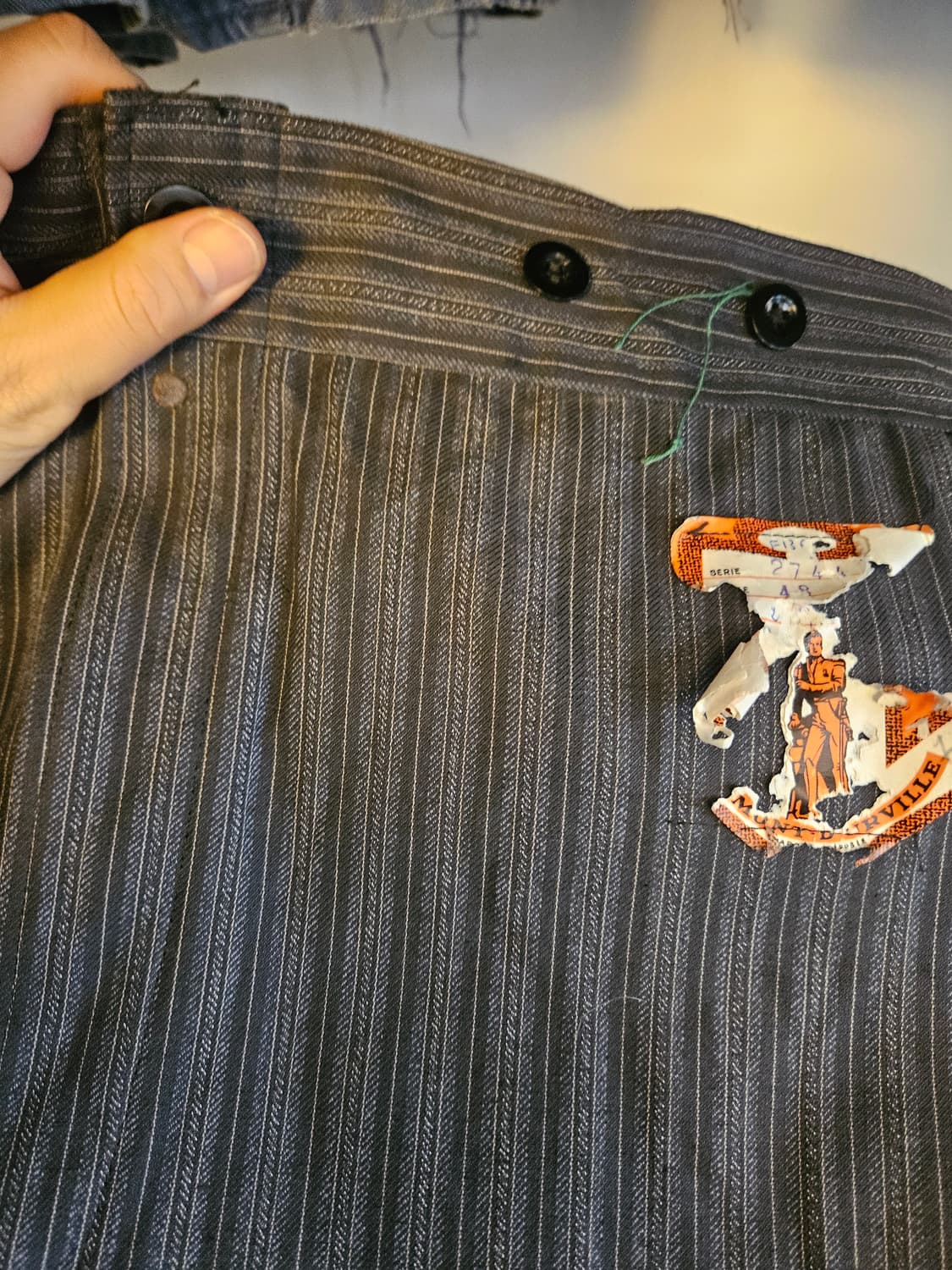 50s French Stripe Work Trousers (데드스탁) 상품이미지2