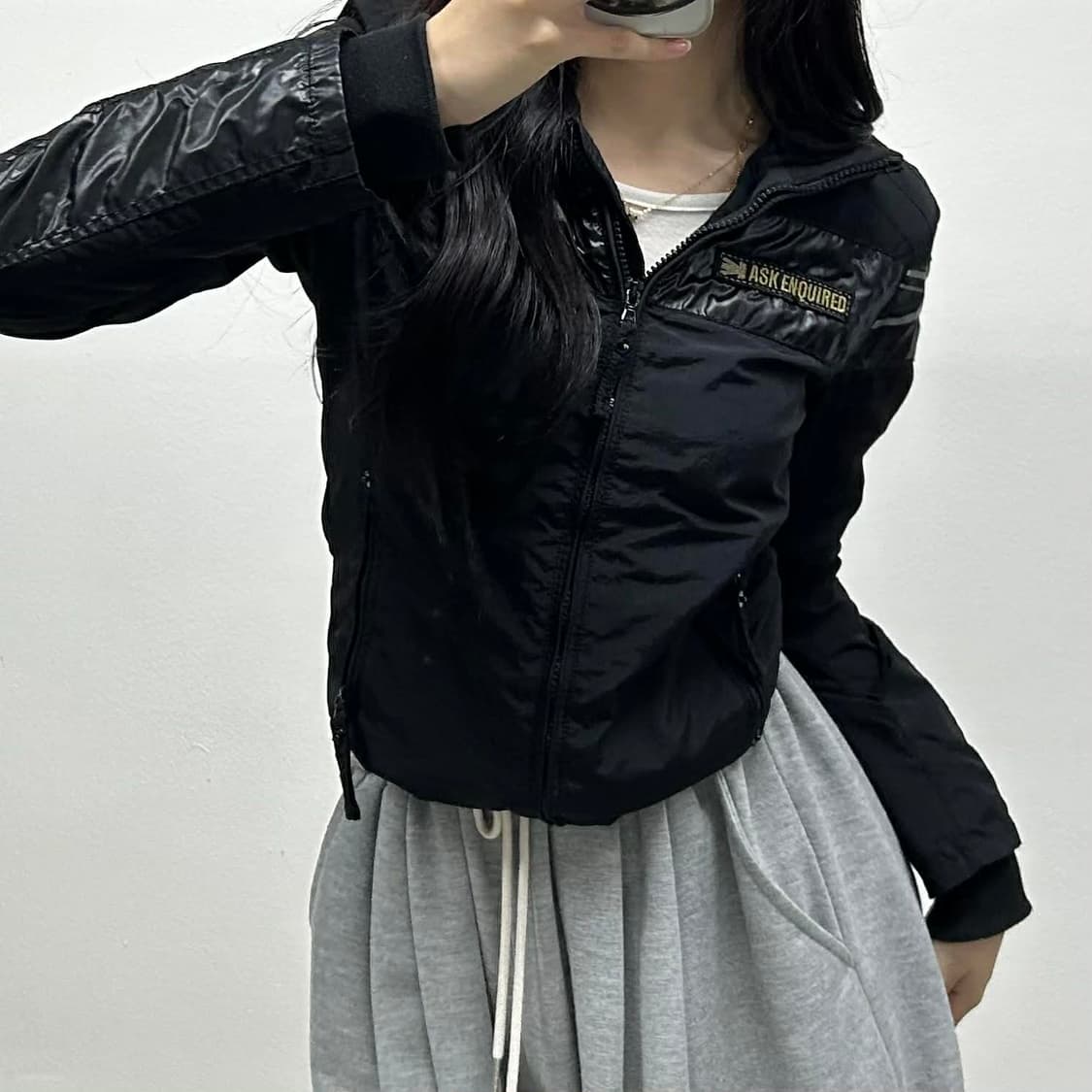 ASK 에스크 올드스쿨 y2k 걸즈 트랙 자켓 경량 패디드 점퍼(S) 상품이미지2