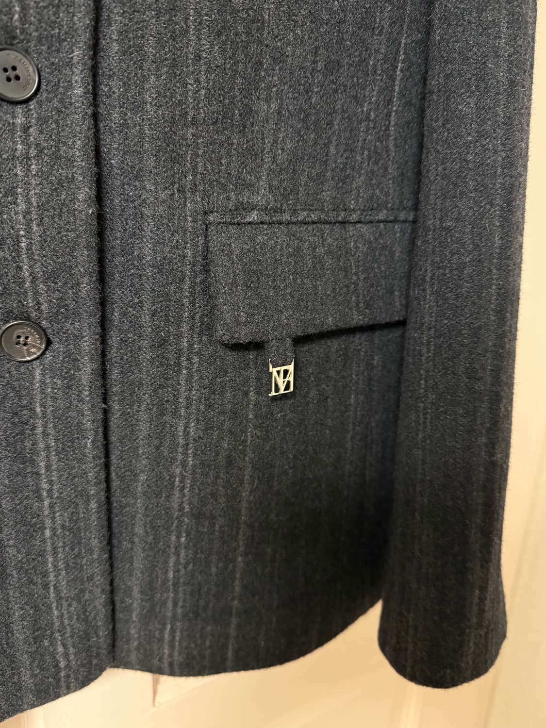 트리밍버드 스트라이프 울자켓 다크그레이 상품이미지4