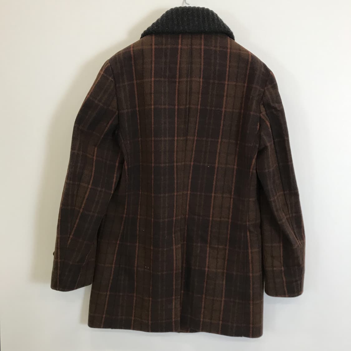 커스텀멜로우 니트넥 체크 울코트 [100] 상품이미지3