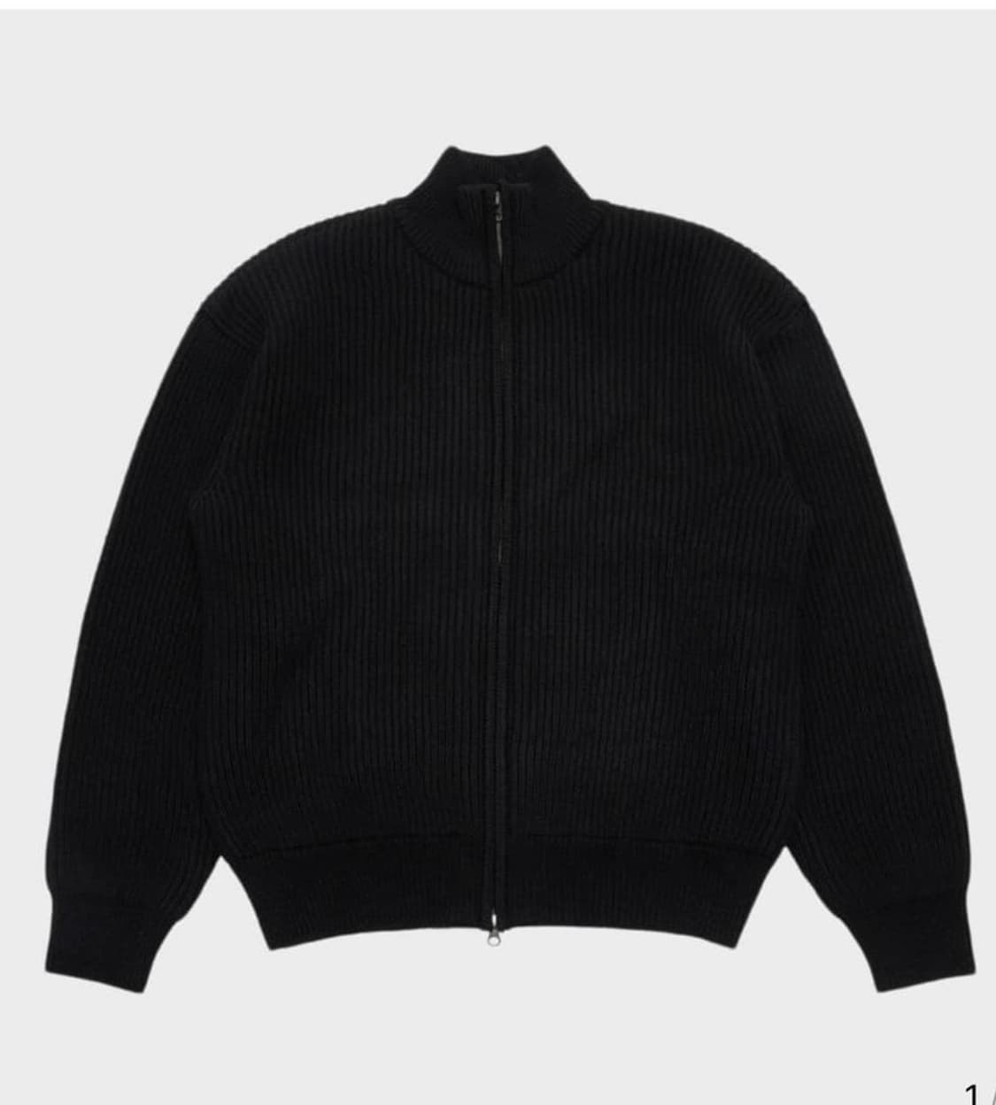 (M) 아모멘토 풀니들 블루종 니트 집업 블랙 상품이미지1