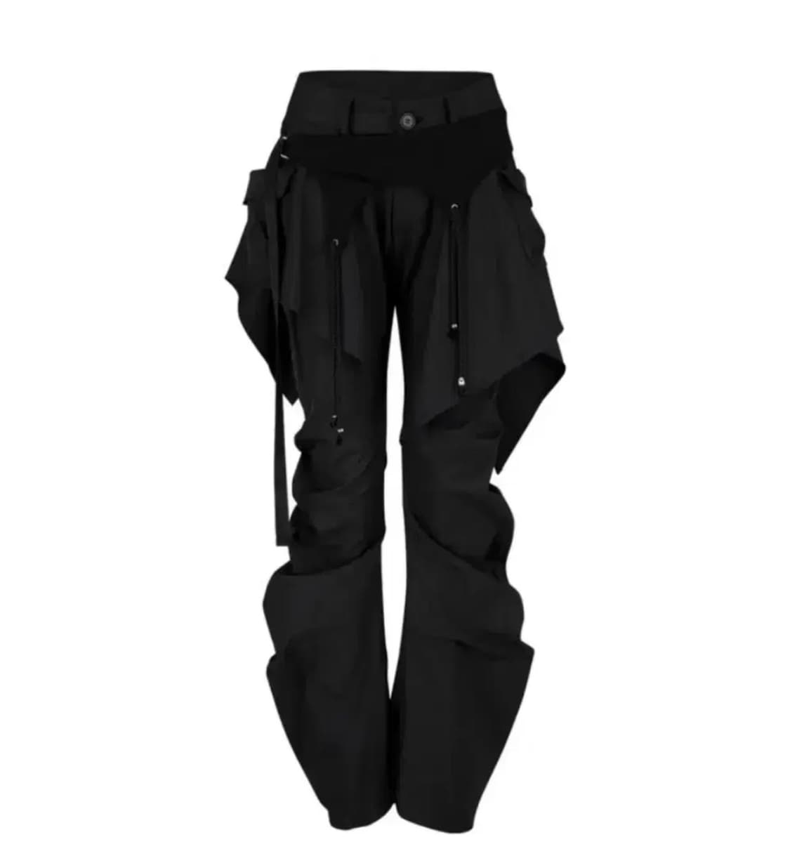 구해요) 카시코 Layered Strap Pants Black 상품이미지1