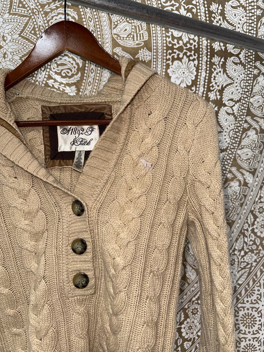 1892 F&FITCH 빈티지 여성 캐시미어 니트 후드티  상품이미지3