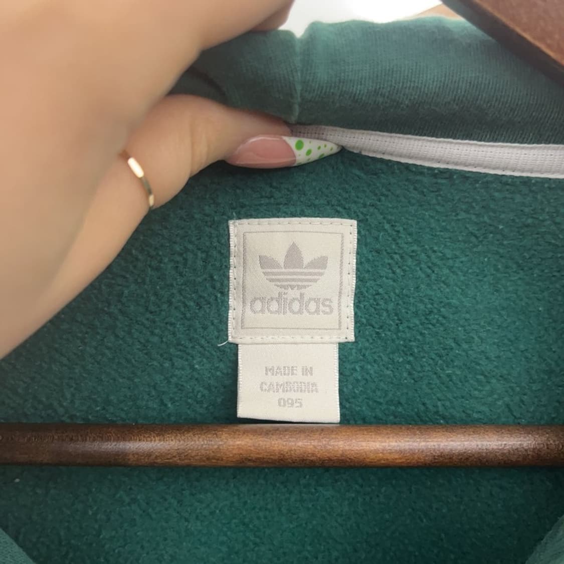 아디다스 올드스쿨 레트로 딥그린 기모 후드집업 95 C09147 상품이미지5