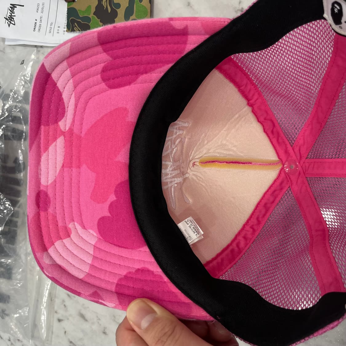 스투시 베이프 트러커 캡 핑크 상품이미지5