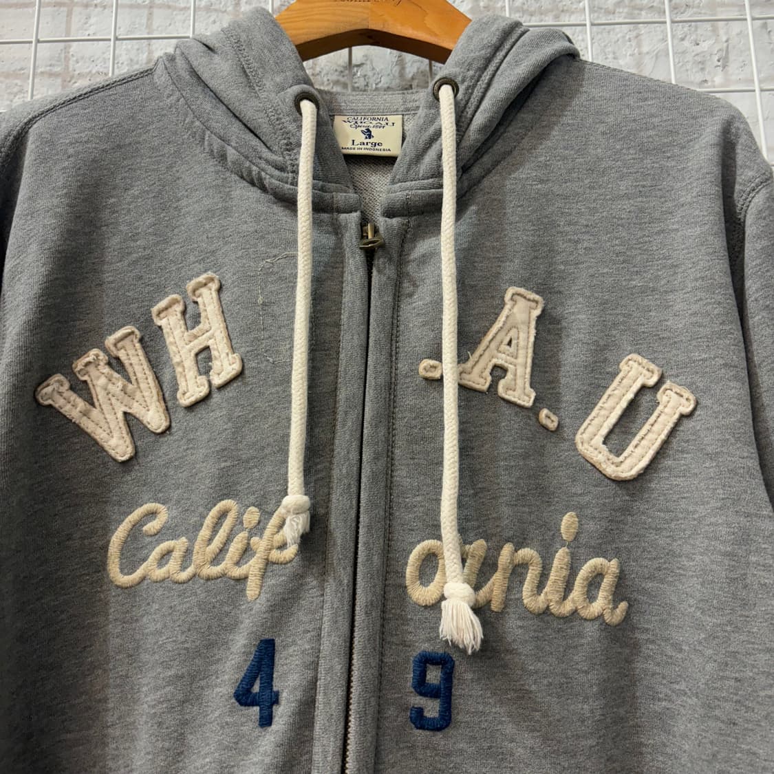 후아유 y2k 그레이 후드집업 L 상품이미지5