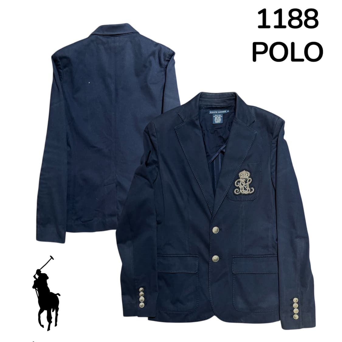 폴로 랄프로렌 자수 투버튼 블레이저 xs 상품이미지1