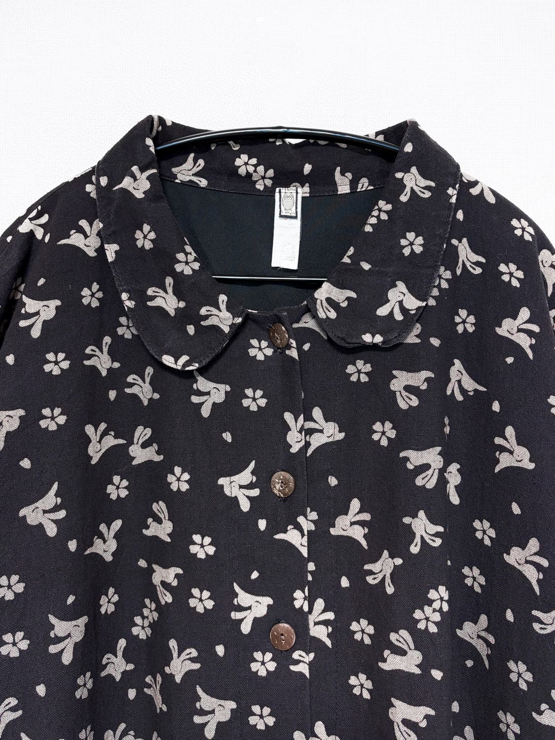 Rabbit Pattern Midi Coat - Brown 상품이미지5