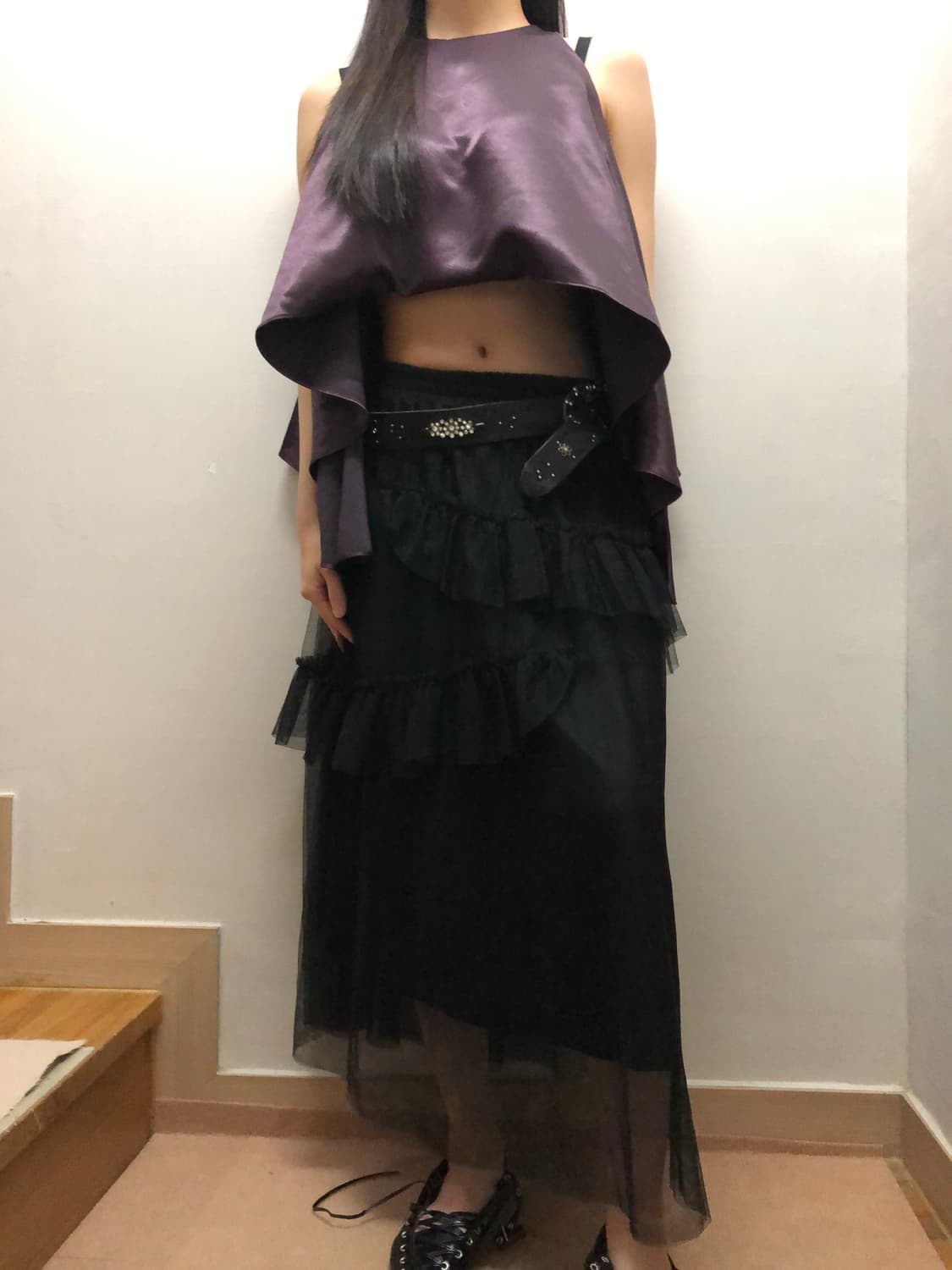 빈티지 퍼플 새틴 탑 상품이미지5