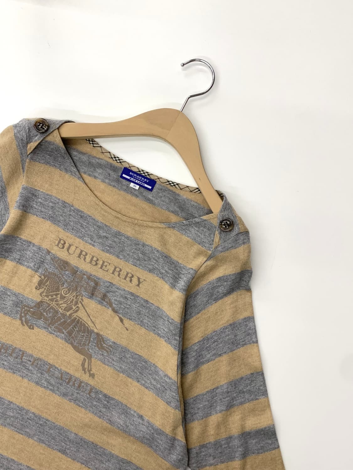 Burberry 버버리 블루라벨 그레이-베이지 단가라 원피스 상품이미지5