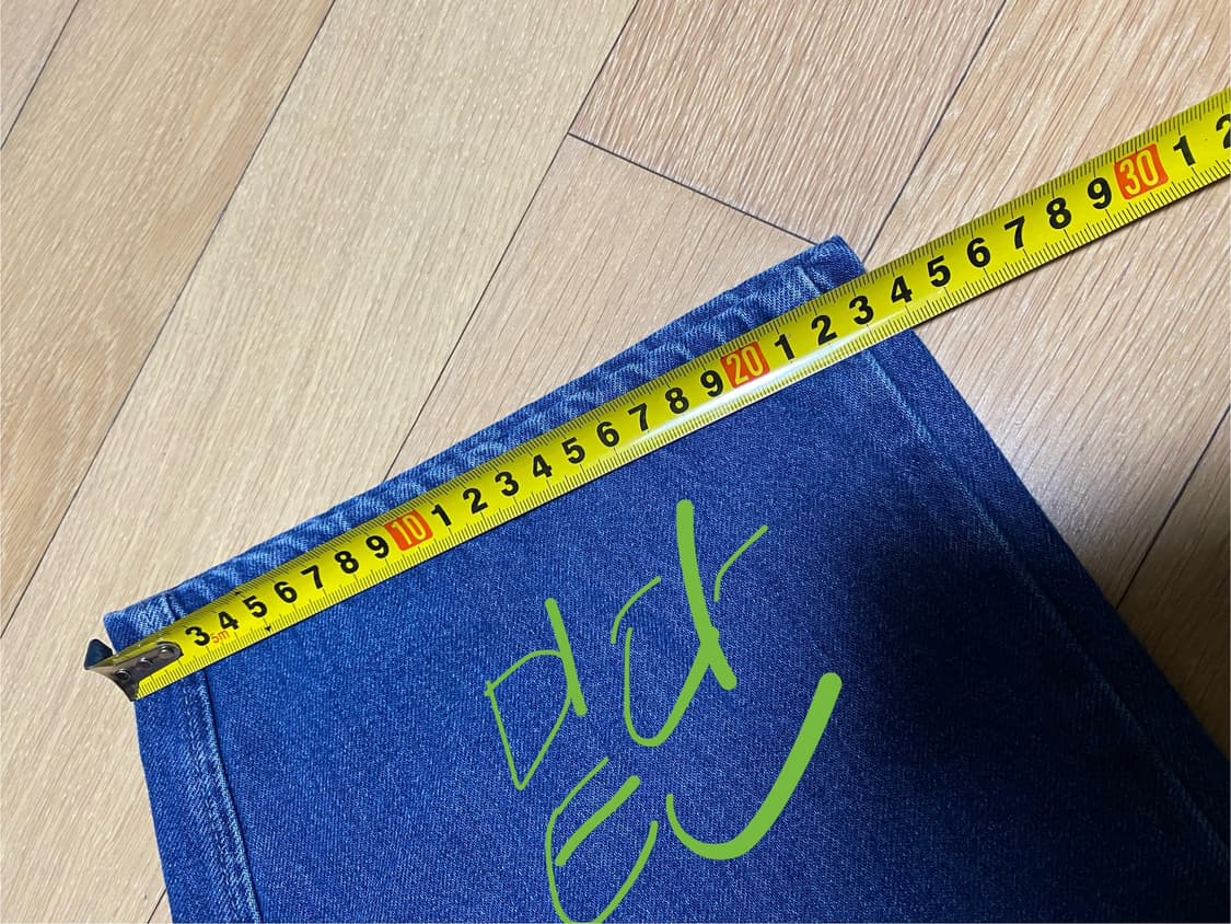 유니클로 와이드 테이퍼드진 진청 데님 청바지 XL 힙합 상품이미지6