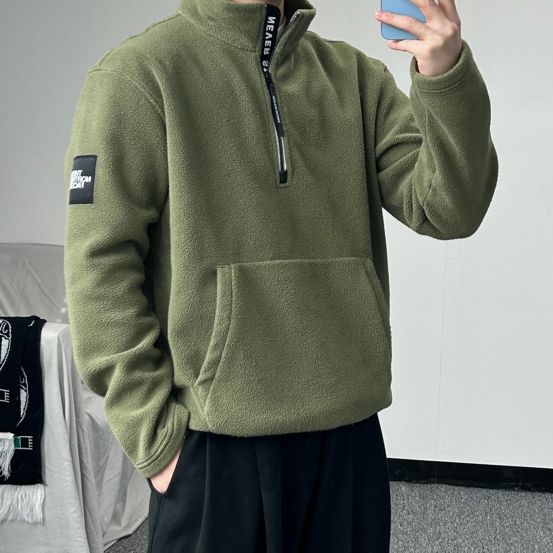 노스페이스 카키 플리스 아노락 상품이미지3