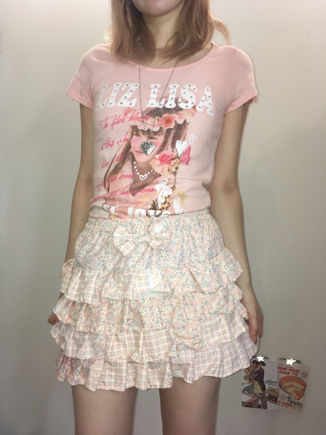 jpn vintage pink patchwork cancan skirt 상품이미지4
