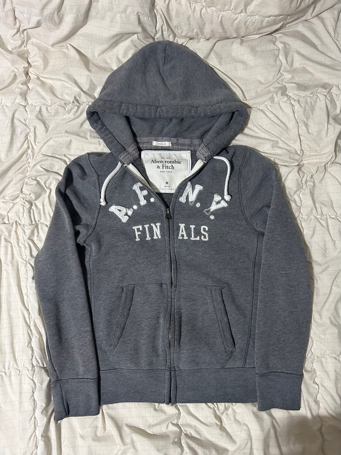 아베크롬비 진 그레이 로고 후드집업 상품이미지3