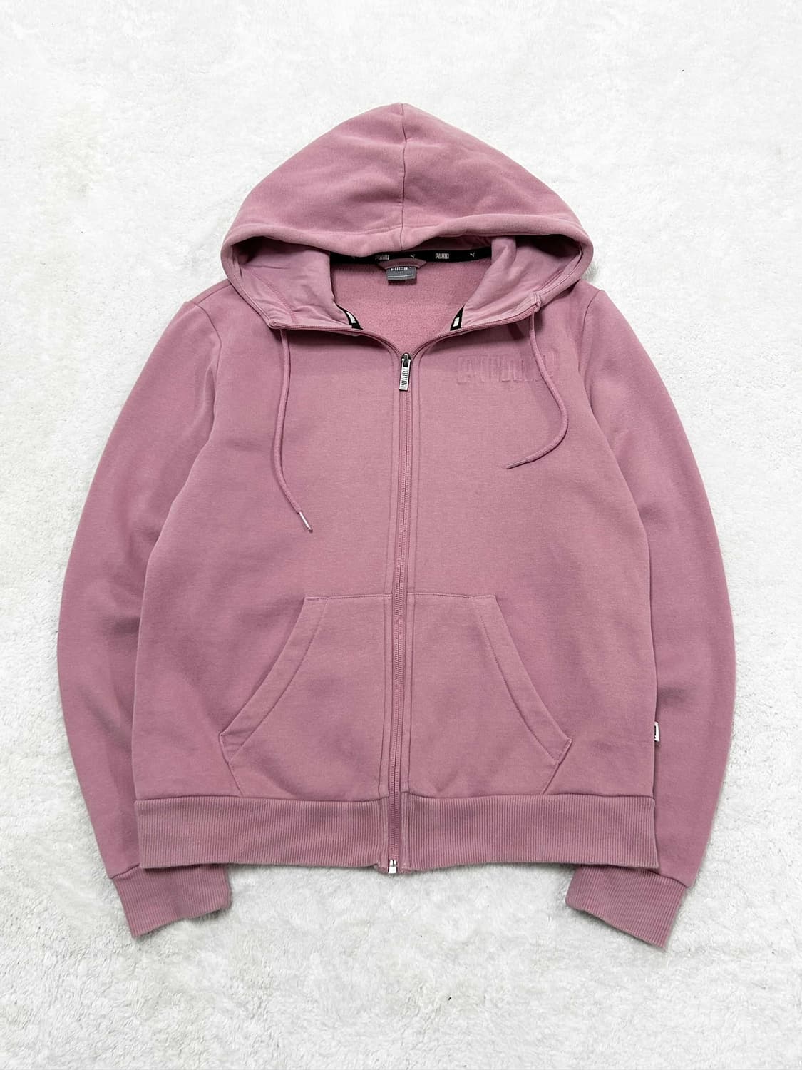 푸마 스펠로고 핑크 후드집업 상품이미지5