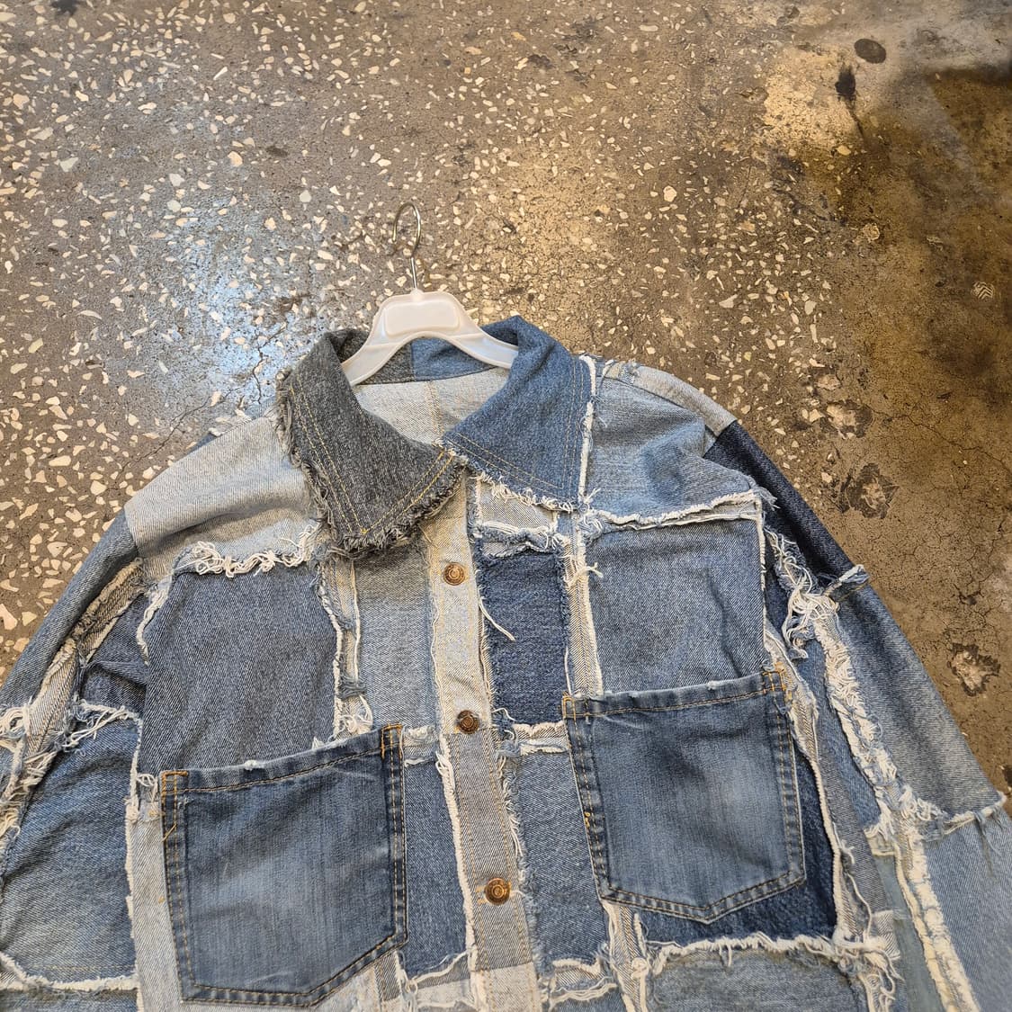 여성-FREE 패치워크 커스텀 데님자켓 상품이미지4