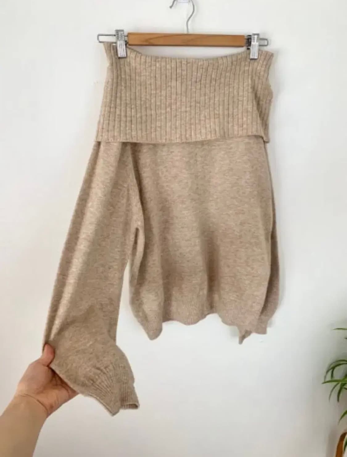 빈티지 옷속무 오프숄더 여리 니트 상품이미지4