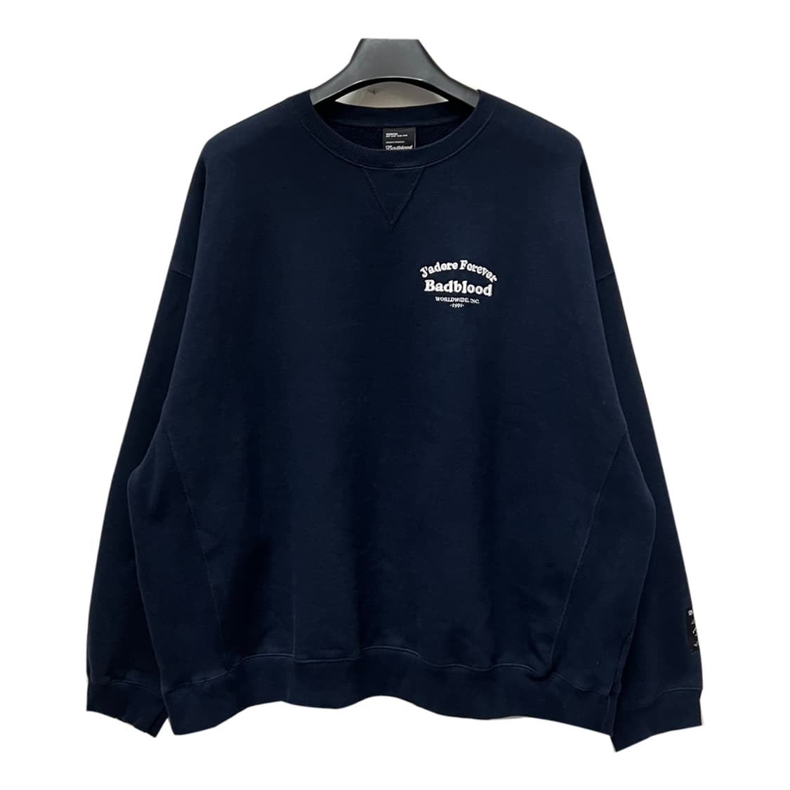 배드블러드 백로고 네이비 오버핏 스웻 맨투맨 M 상품이미지2