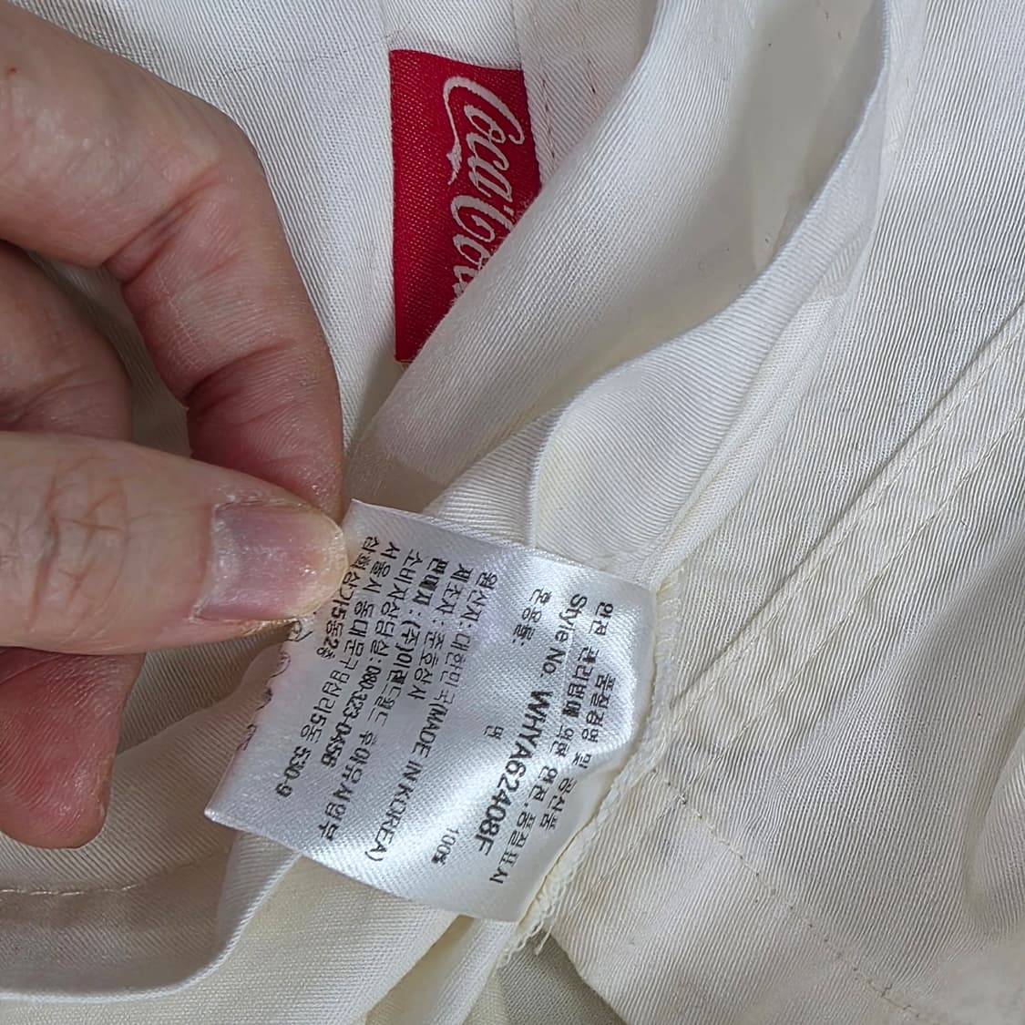 WHO.A.U 빈티지 코카콜라 콜라보 반팔 셔츠 아이보리화이트 상품이미지3