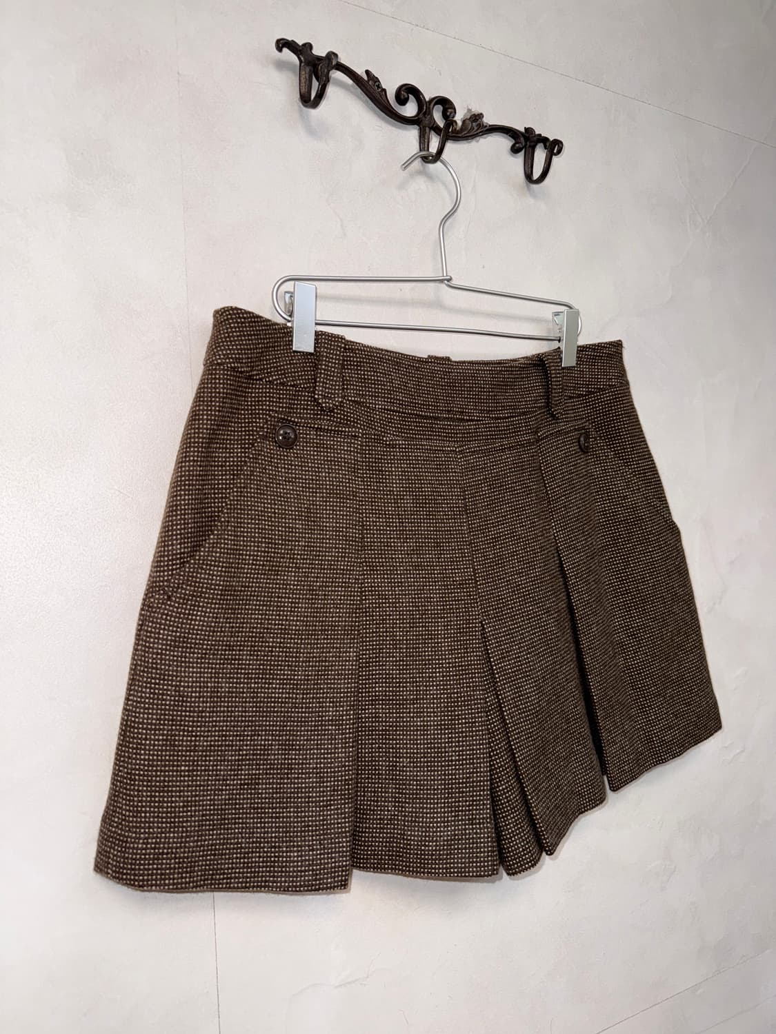 Brown wool pleats short pants  상품이미지2